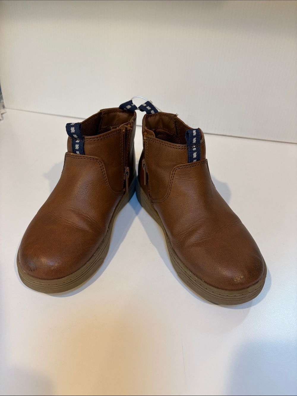 Kids Brown Leather-Look Ankle Boots